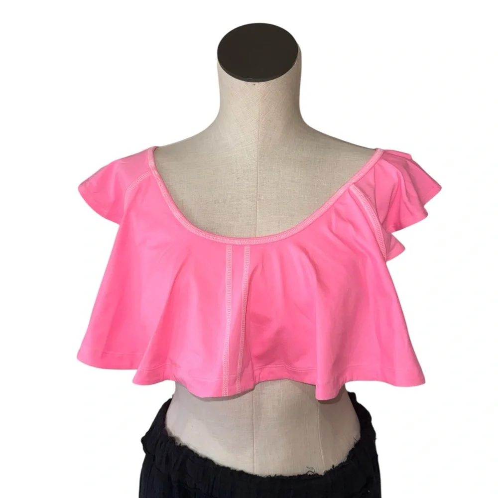NWOT FP Movement X Free People Off Duty Flounce Tank in Pink Lemonade Medium